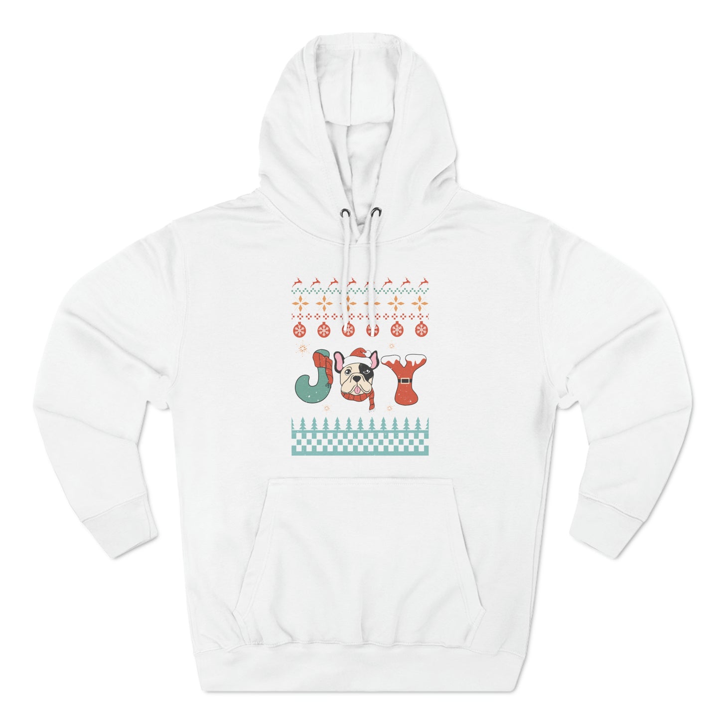 Joy French Bulldog Frenchie Dog Christmas Ugly Sweater Pullover Hoodie