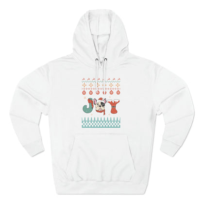 Joy French Bulldog Frenchie Dog Christmas Ugly Sweater Pullover Hoodie