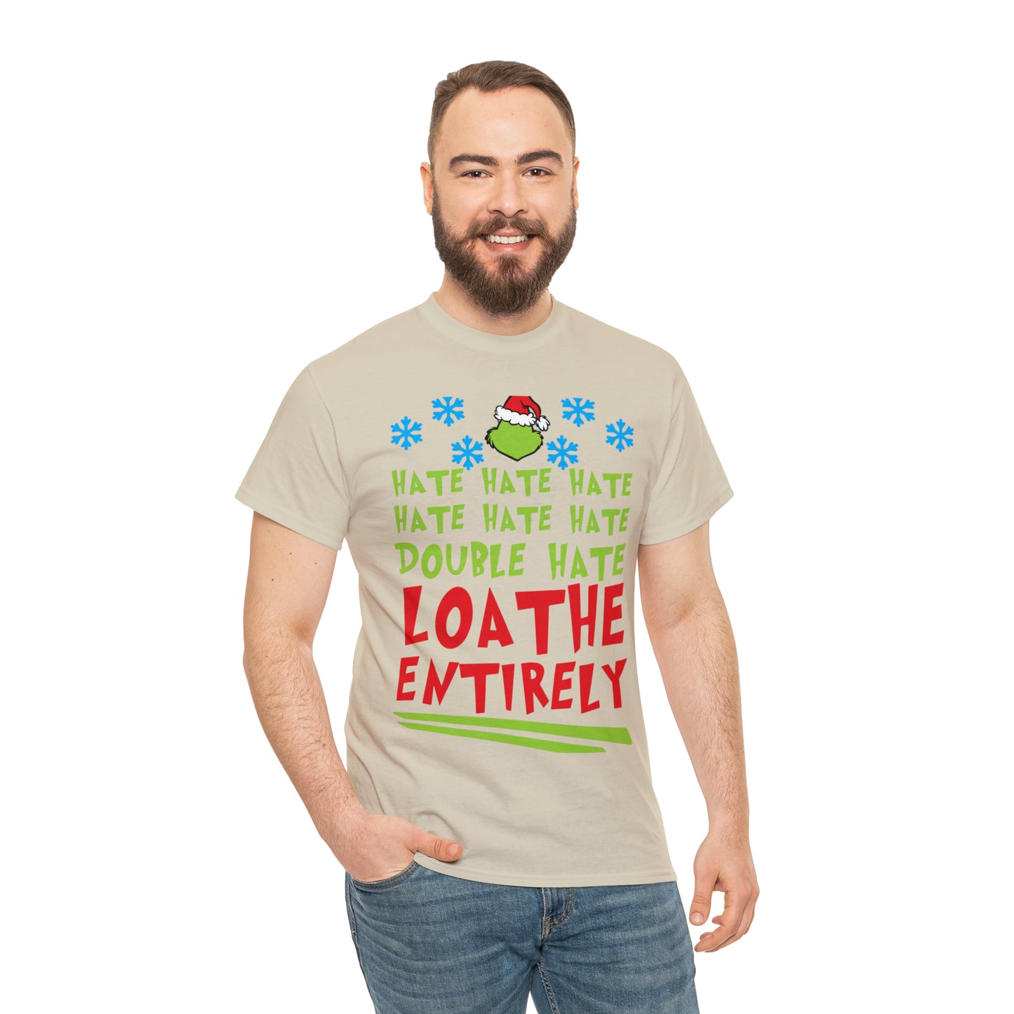 Grinch Hate Hate Hate Loathe Entirely Christmas Short Sleeve Tee