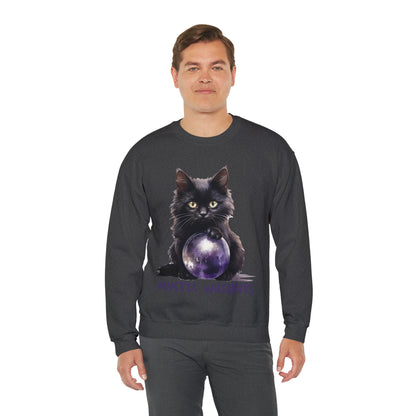 Mystic Whiskers Black Cat Halloween Sweatshirt