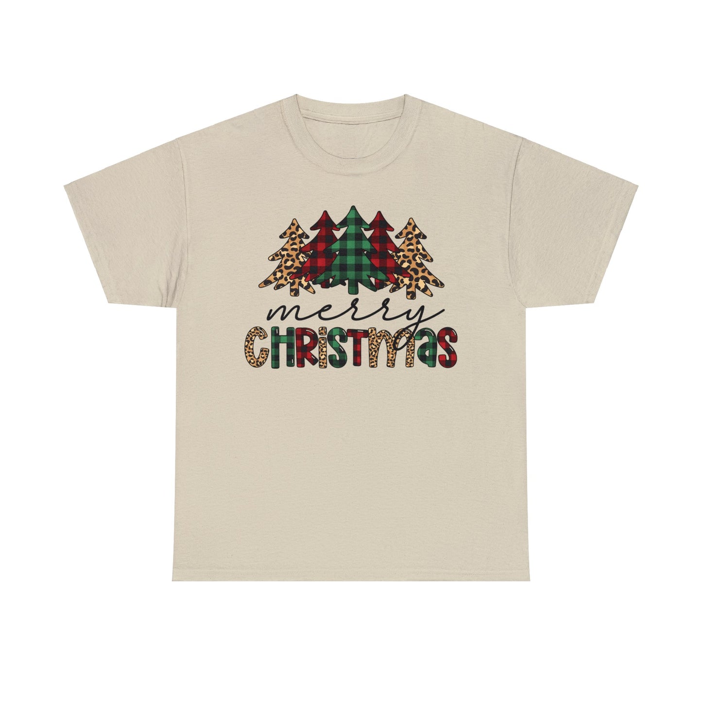 Merry Christmas Plaid Trees Short Sleeve Tee