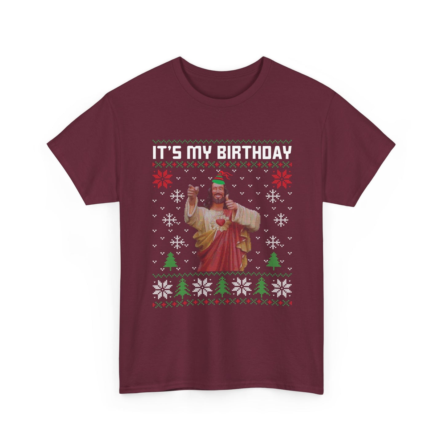 Jesus It's My Birthday Christmas Ugly Sweater Short Sleeve Tee