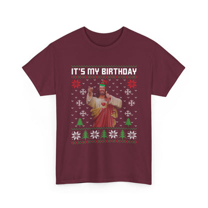 Jesus It's My Birthday Christmas Ugly Sweater Short Sleeve Tee