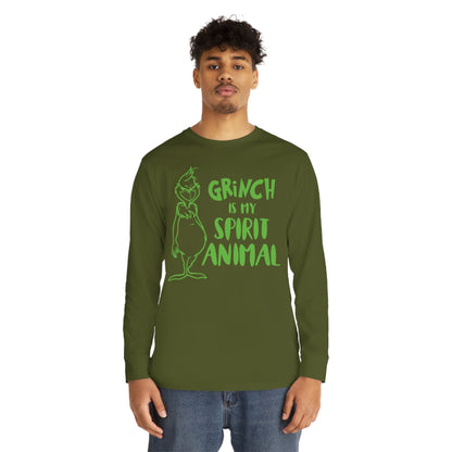 Grinch is My Spirit Animal Christmas Long Sleeve T-Shirt