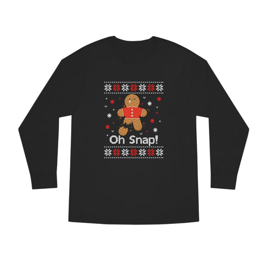 Oh Snap! Gingerbread Man Christmas Ugly Sweater Long Sleeve Tee