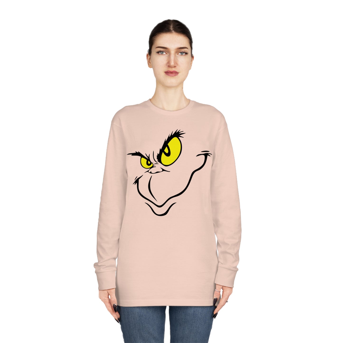 Grinch Face Christmas Long Sleeve T-Shirt