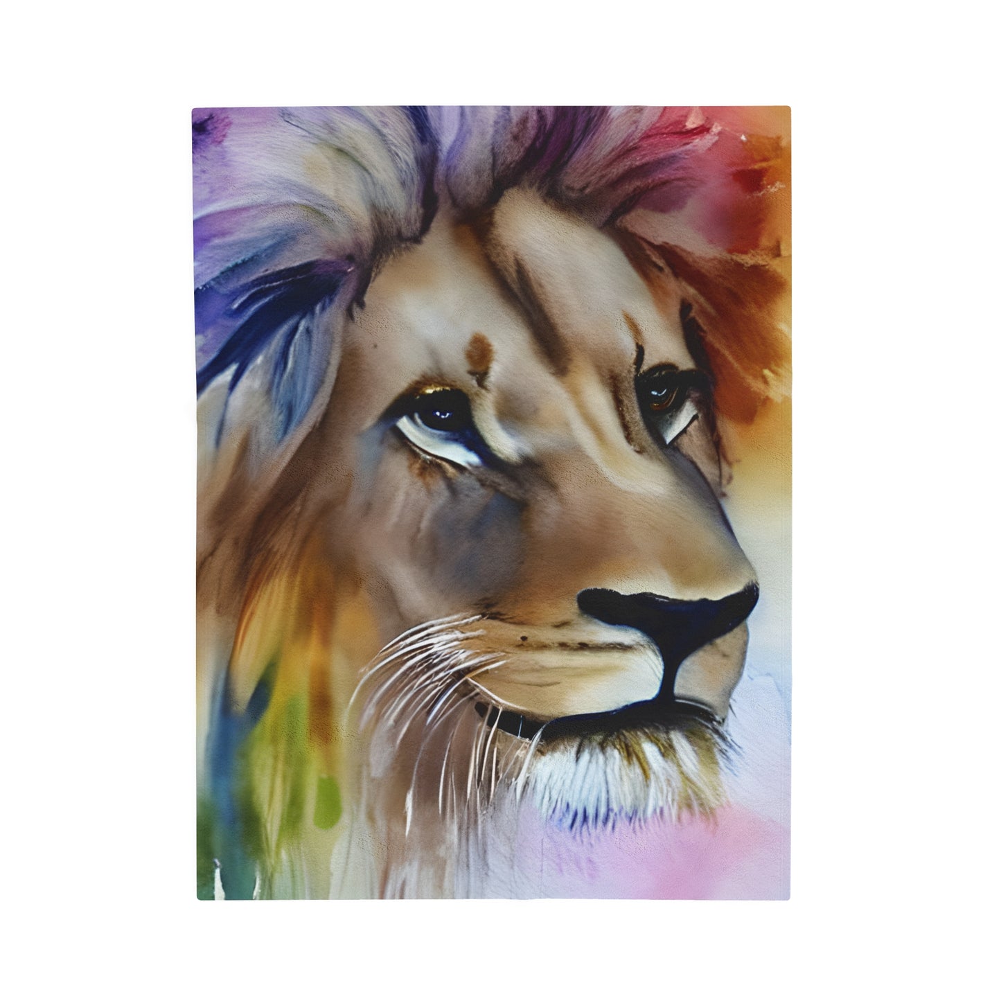 Lion Rainbow Head Blanket