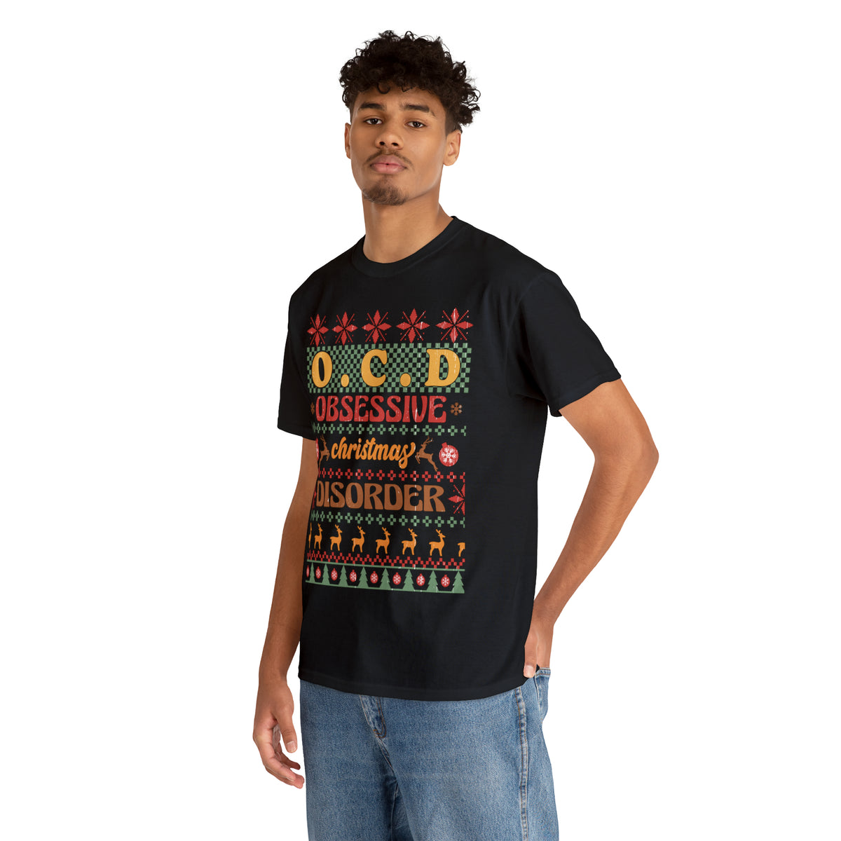 O.C.D. Obsessive Christmas Disorder Ugly Sweater Short Sleeve Tee
