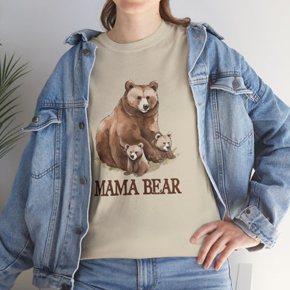 Mama Bear Grizzly Bear with Cubs Short Sleeve Tee