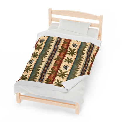 Marijuana Leaf with Stripes Blanket