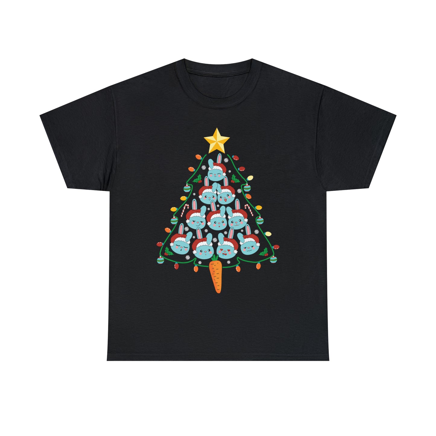 Rabbit Christmas Tree Christmas Short Sleeve Tee