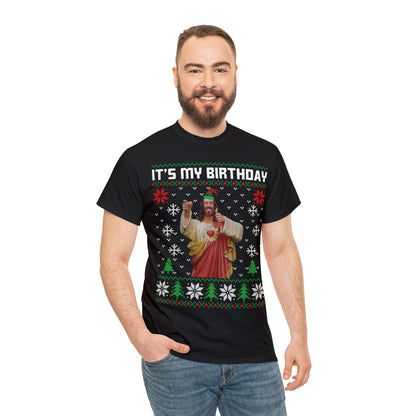 Jesus It's My Birthday Christmas Ugly Sweater Short Sleeve Tee