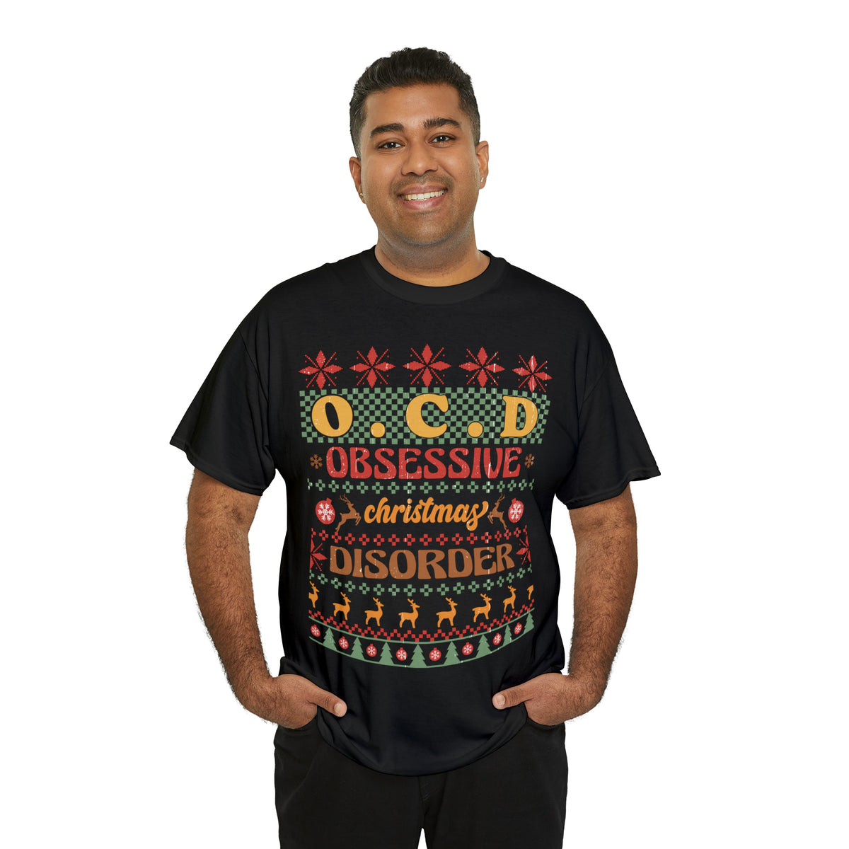 O.C.D. Obsessive Christmas Disorder Ugly Sweater Short Sleeve Tee