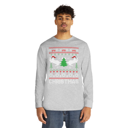 Christmas Cats Ugly Sweater Long Sleeve Tee