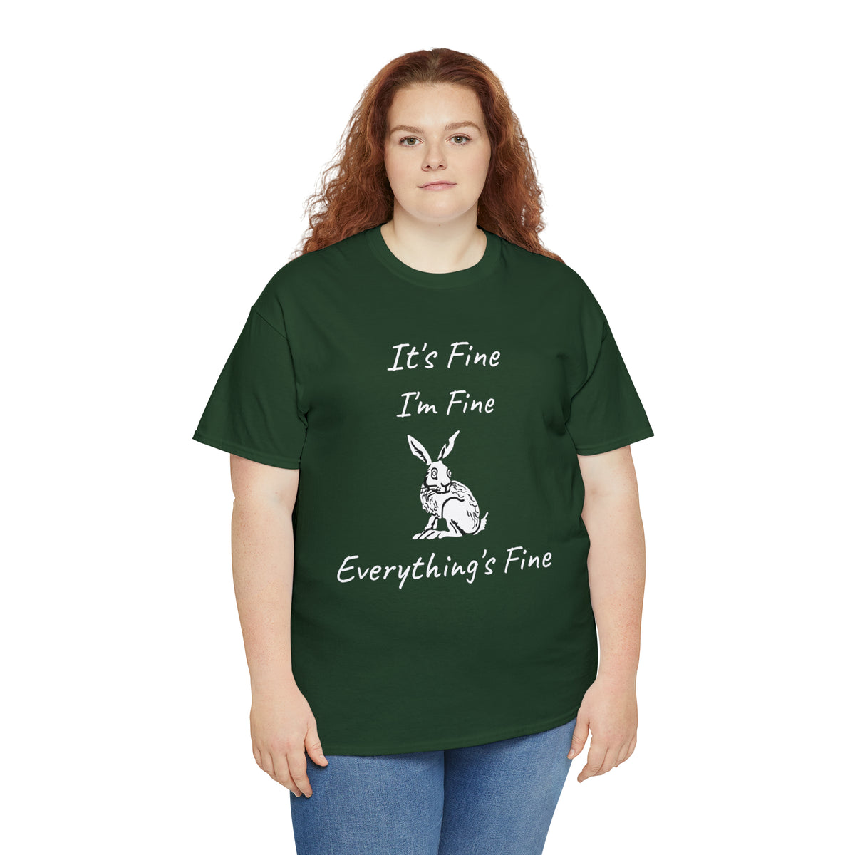 Its Fine Everythings Fine Rabbit Shirt Unisex Heavy Cotton Tee