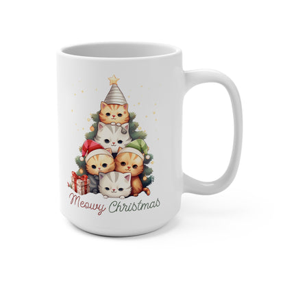 Meowy Christmas Cats Mug 15oz