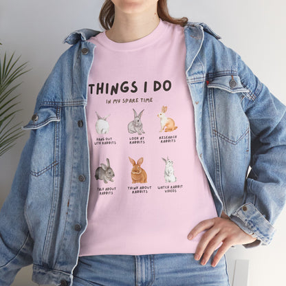 Things I Do In My Spare Time Rabbits Short Sleeve Tshirt