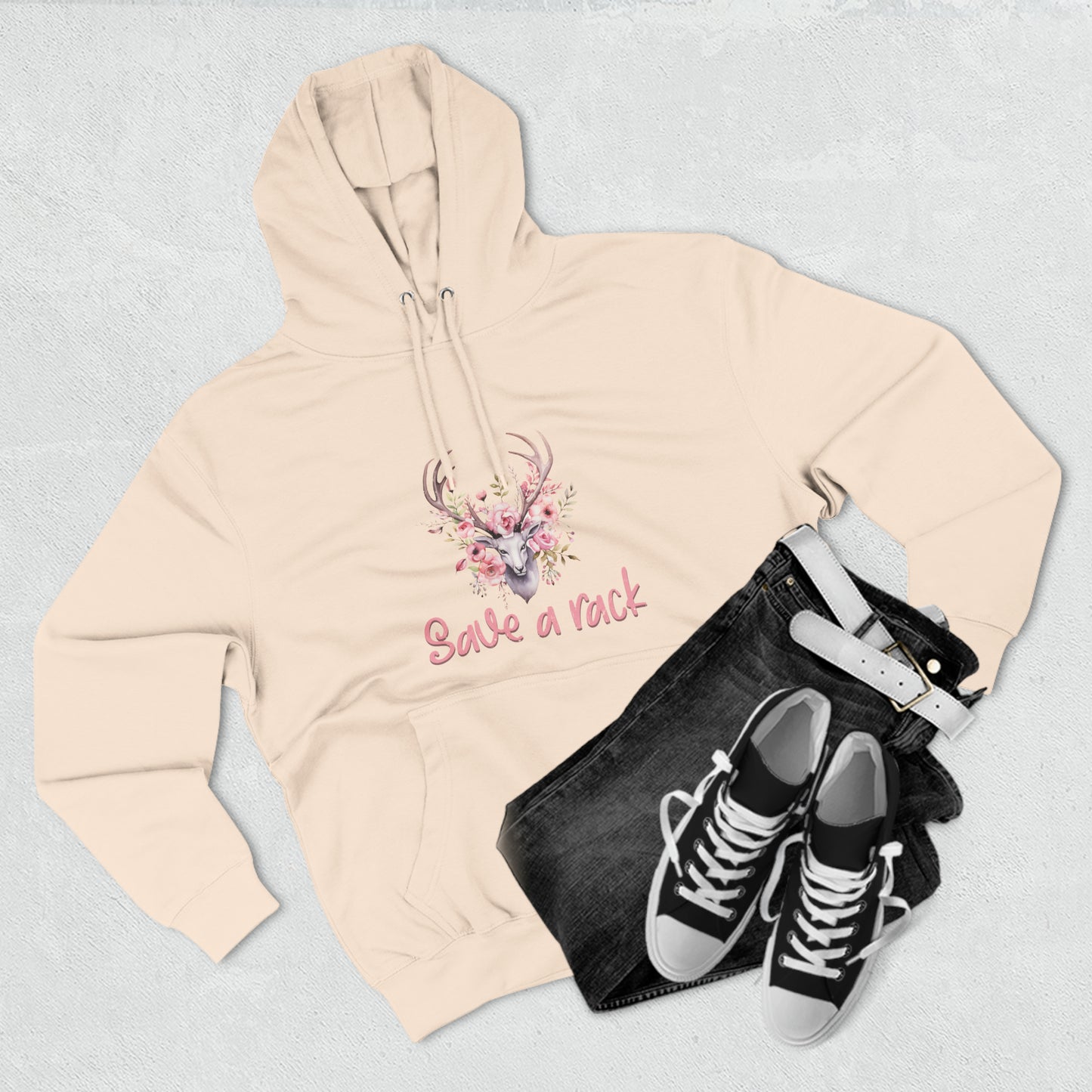 Save a Rack Deer Breast Cancer Pullover Hoodie