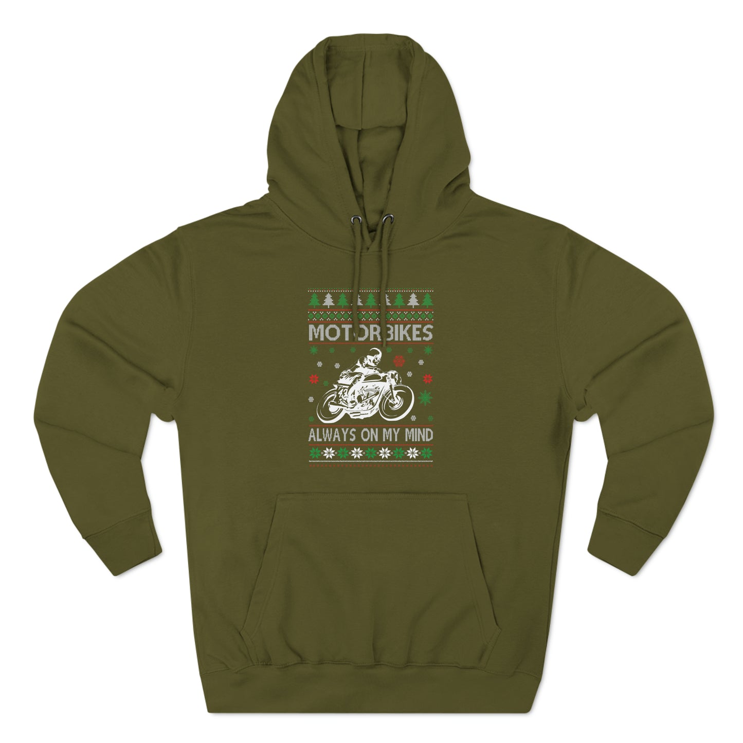 Motorbikes Always on My Mind Christmas Ugly Sweater Pullover Hoodie