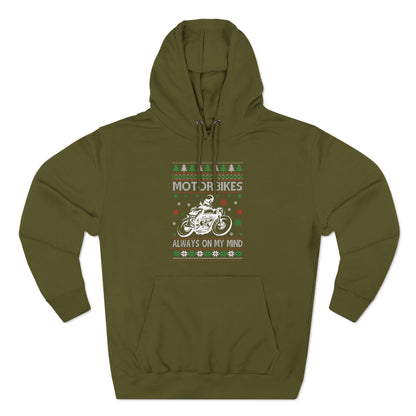 Motorbikes Always on My Mind Christmas Ugly Sweater Pullover Hoodie
