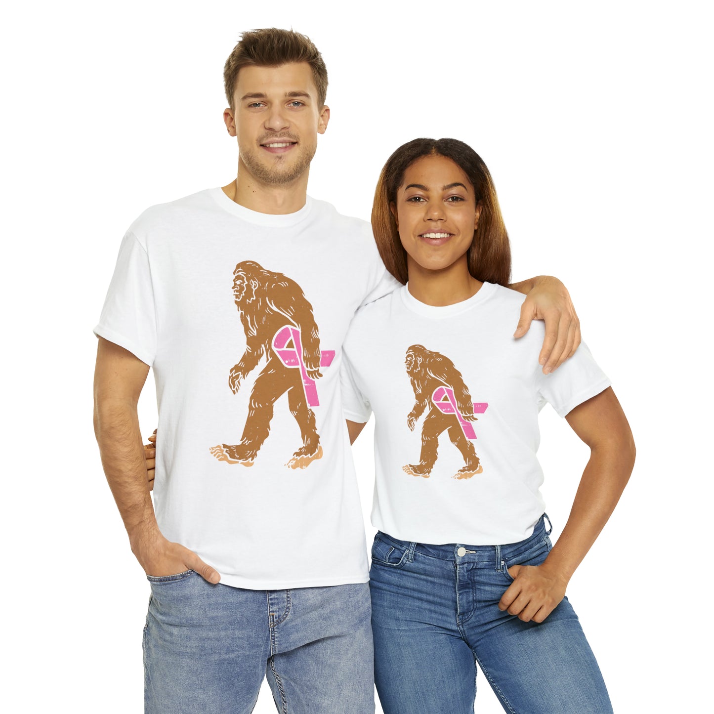 Squatch Bigfoot Breast Cancer Halloween Short Sleeve Tee