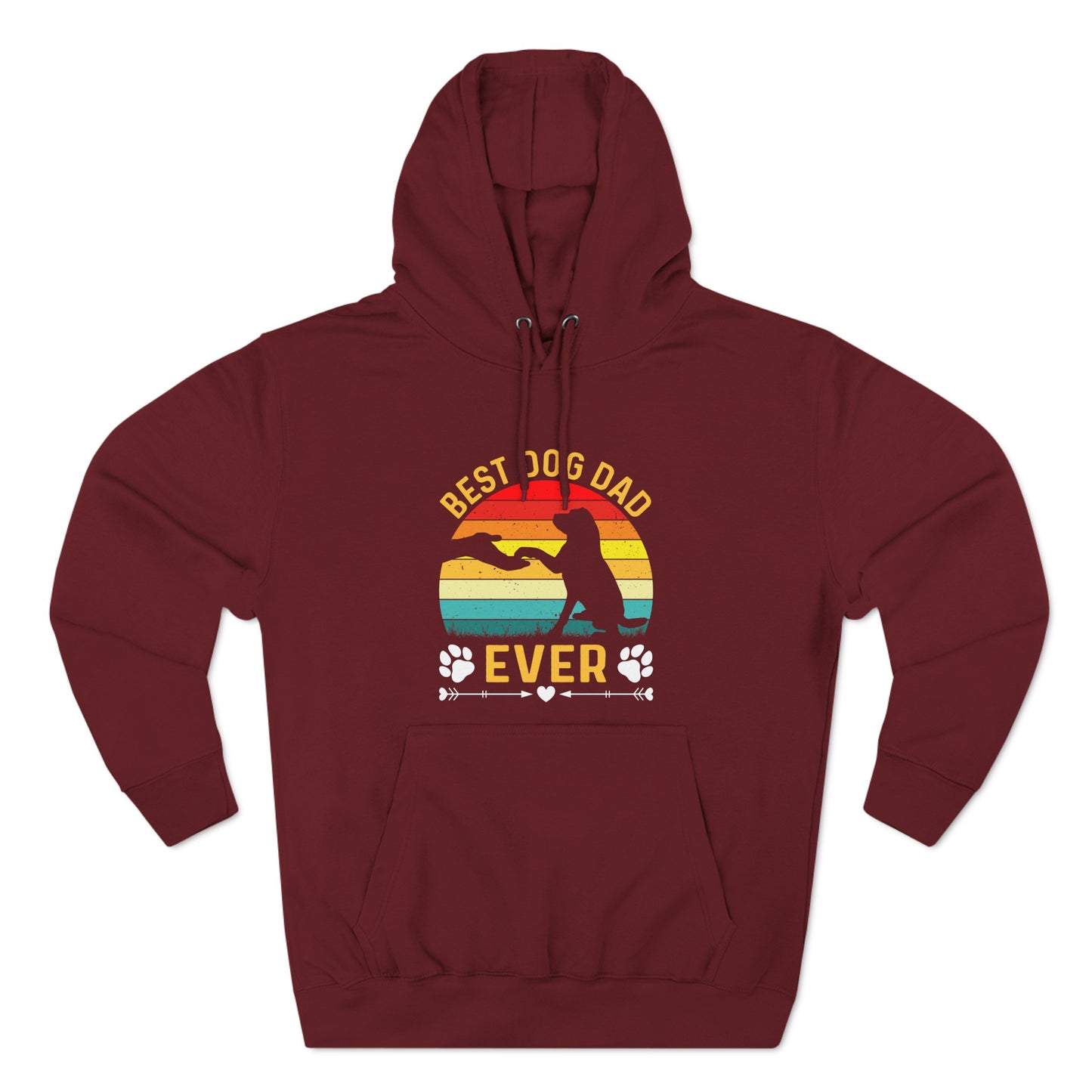 Retro Best Dog Dad Ever Pullover Hoodie