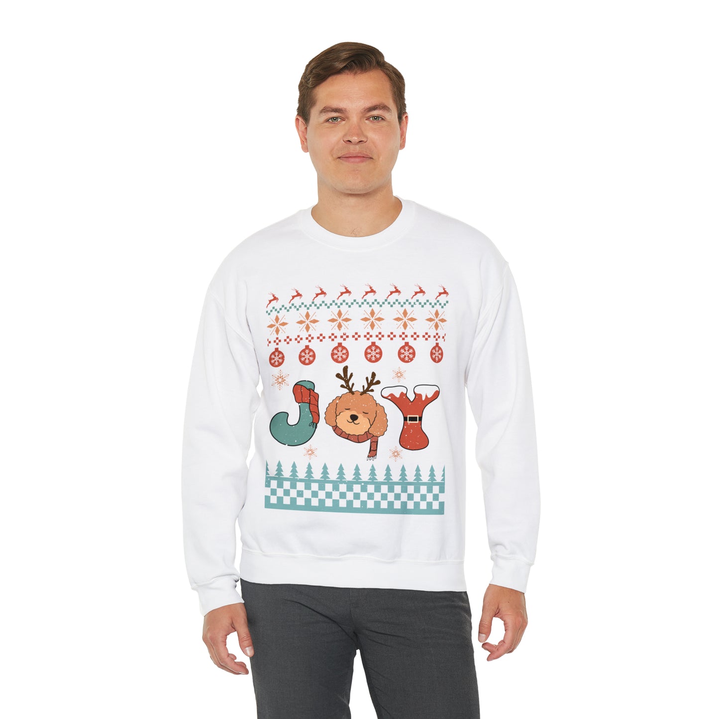 Joy Poodle Doodle Dog Christmas Ugly Sweater Sweatshirt