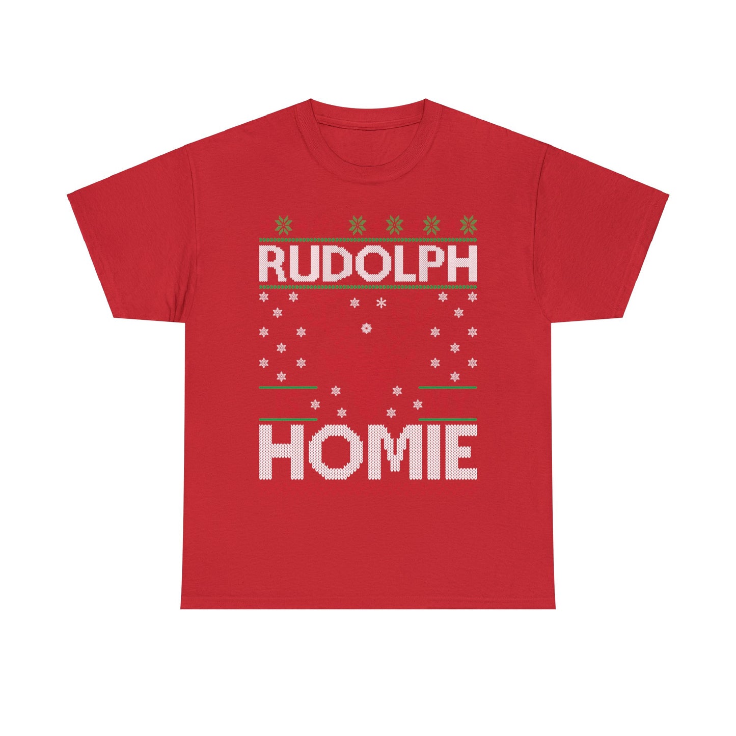 Rudolph is My Homie Christmas Ugly Sweater Short Sleeve Tee