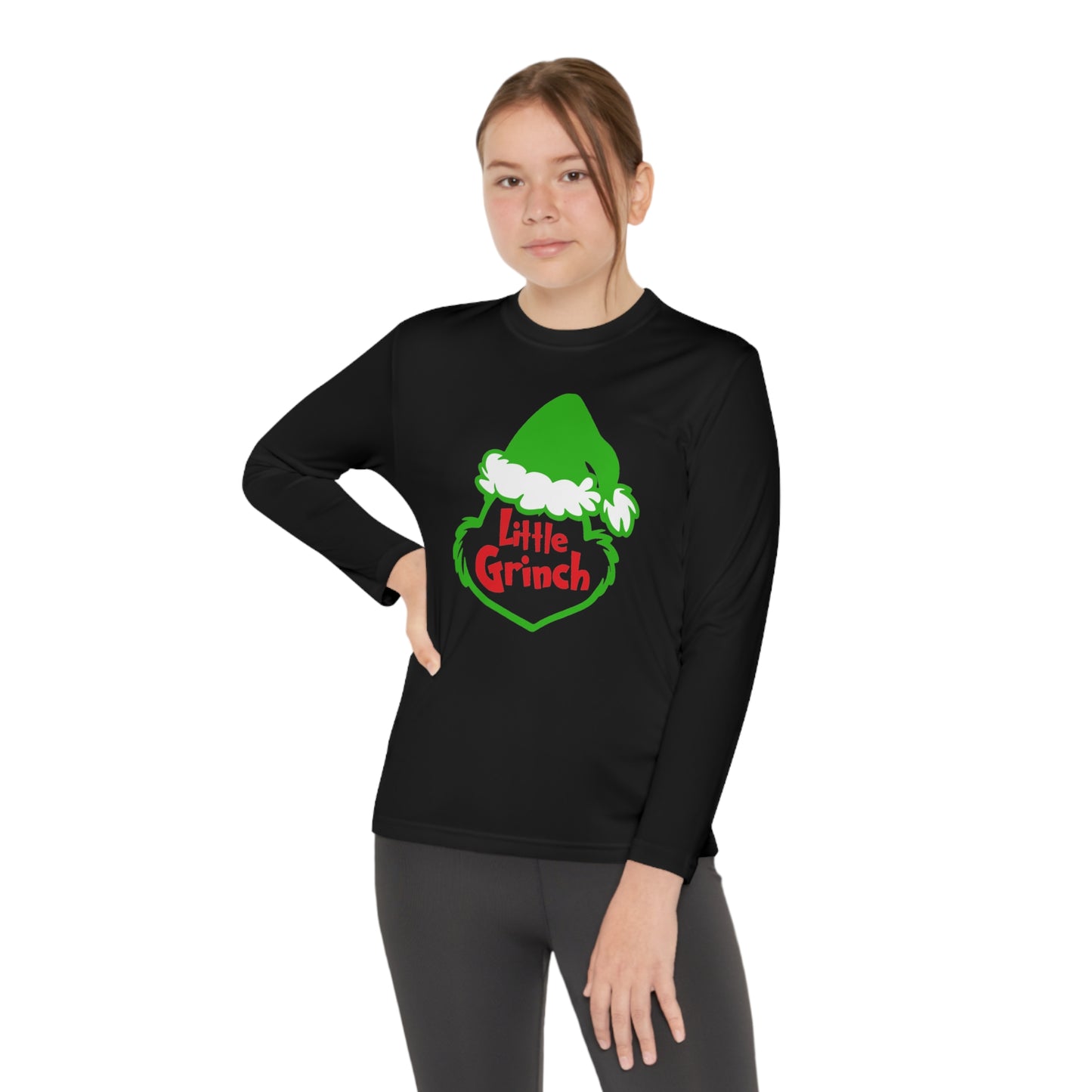 Little Grinch Christmas Youth Long Sleeve Tee