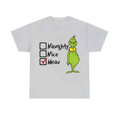 Naughty Nice Mean Grinch Christmas Short Sleeve Tee