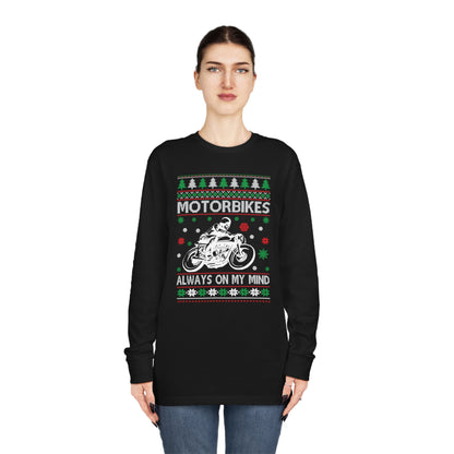 Motorbikes Always on My Mind Christmas Ugly Sweater Long Sleeve Tee