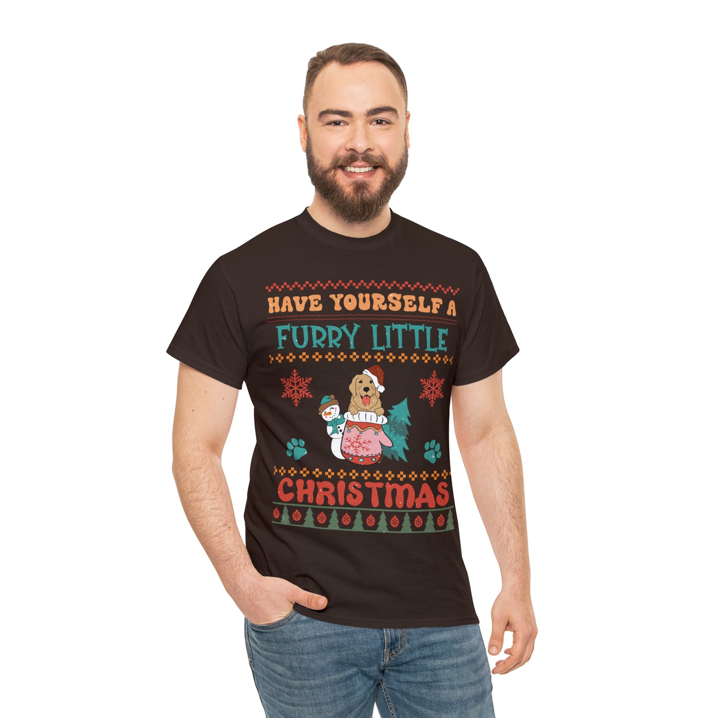 Have Yourself A Furry Little Christmas Ugly Sweater Short Sleeve Tee