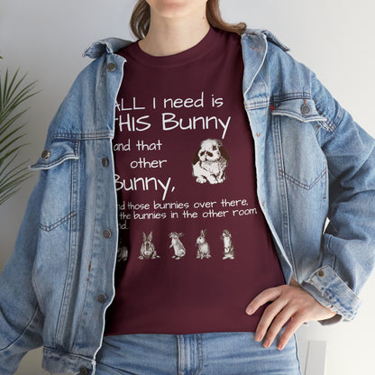 All The Bunnies Rabbit lover Unisex Heavy Cotton Tee
