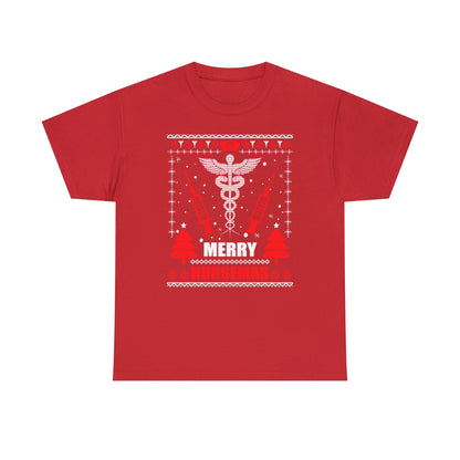 Merry Nursemas Ugly Christmas Sweater Short Sleeve Tee