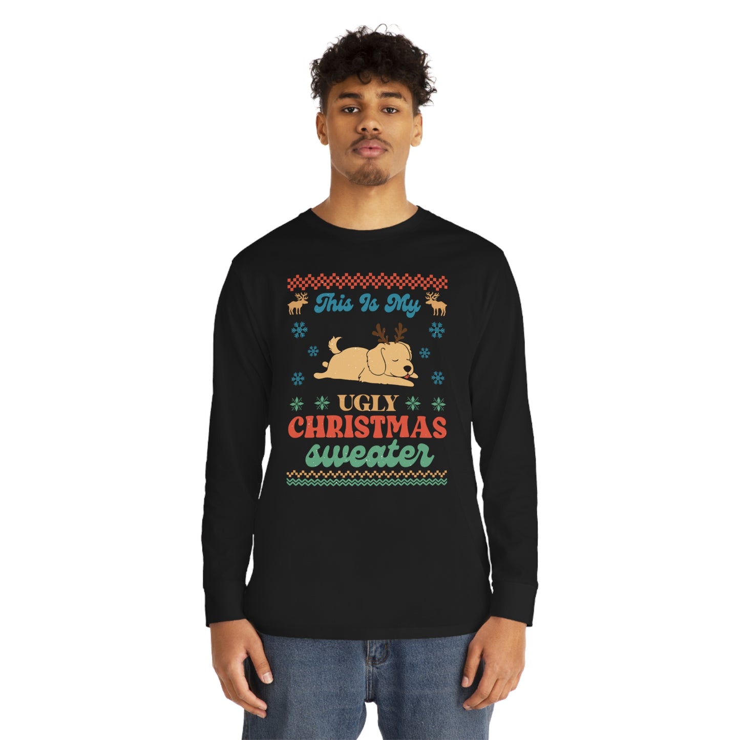 Golden Retriever This is My Ugly Christmas Sweater Long Sleeve Tee