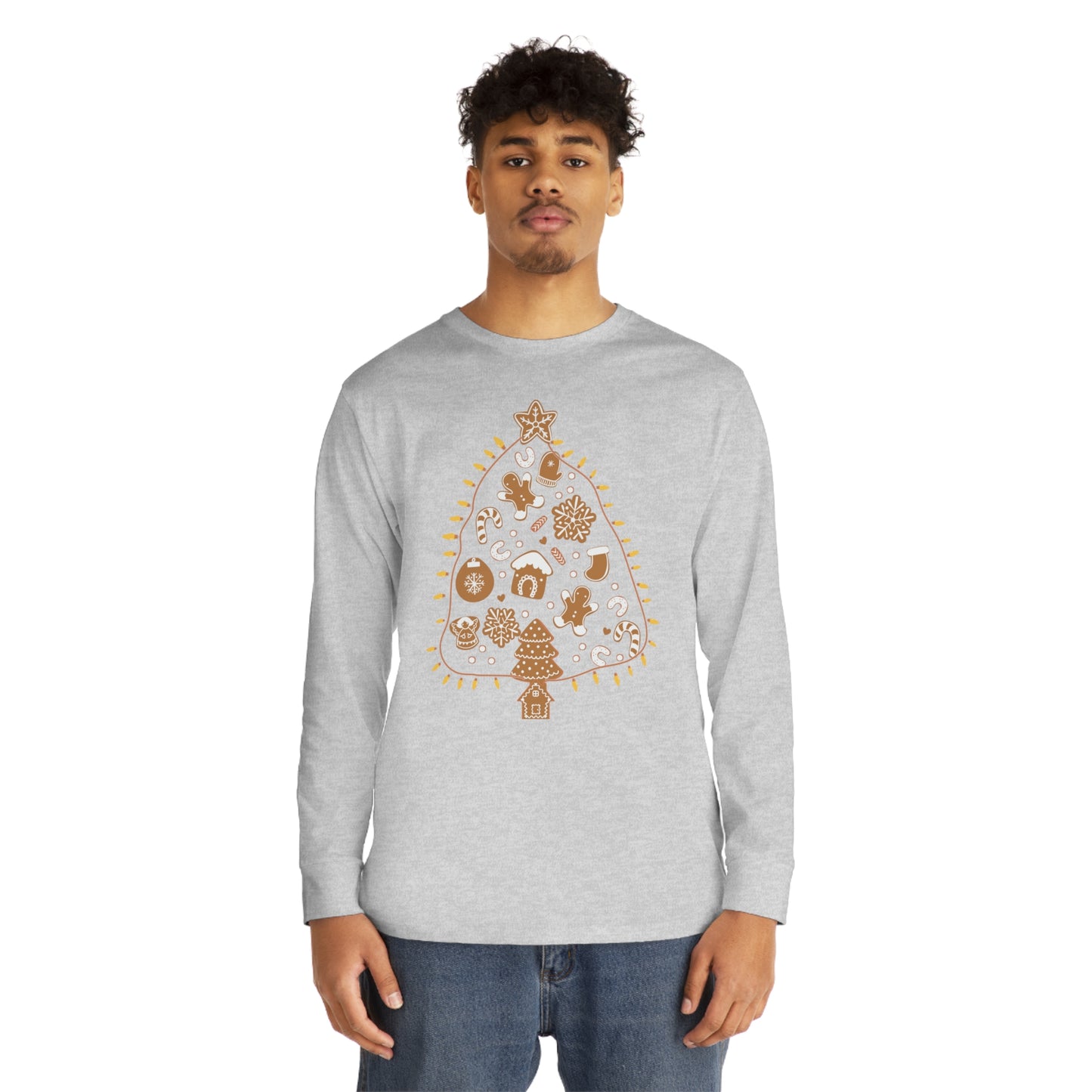 Gingerbread Cookie Christmas Tree Christmas Long Sleeve T-Shirt