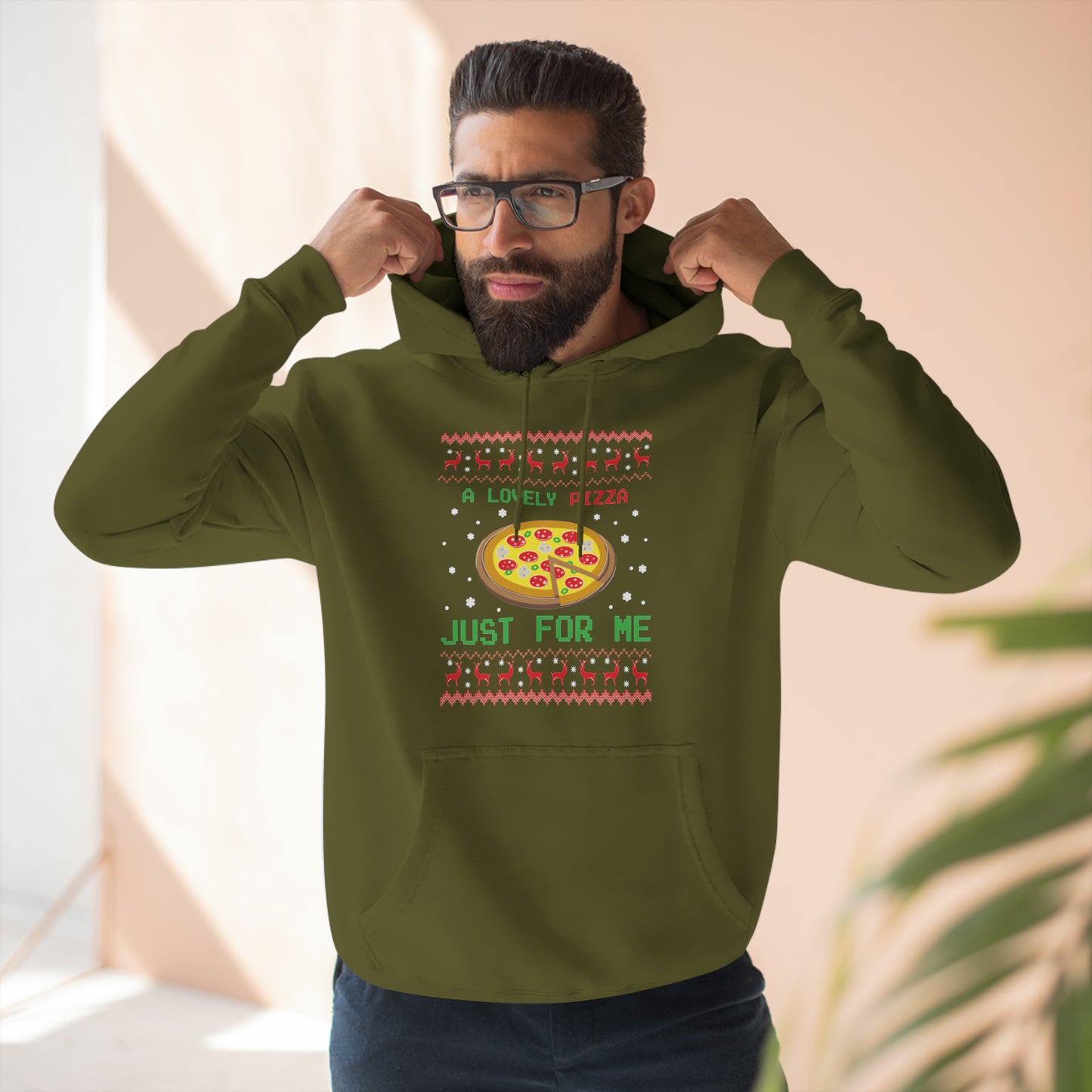 A Lovely Pizza Just For Me Christmas Ugly Sweater Pullover Hoodie
