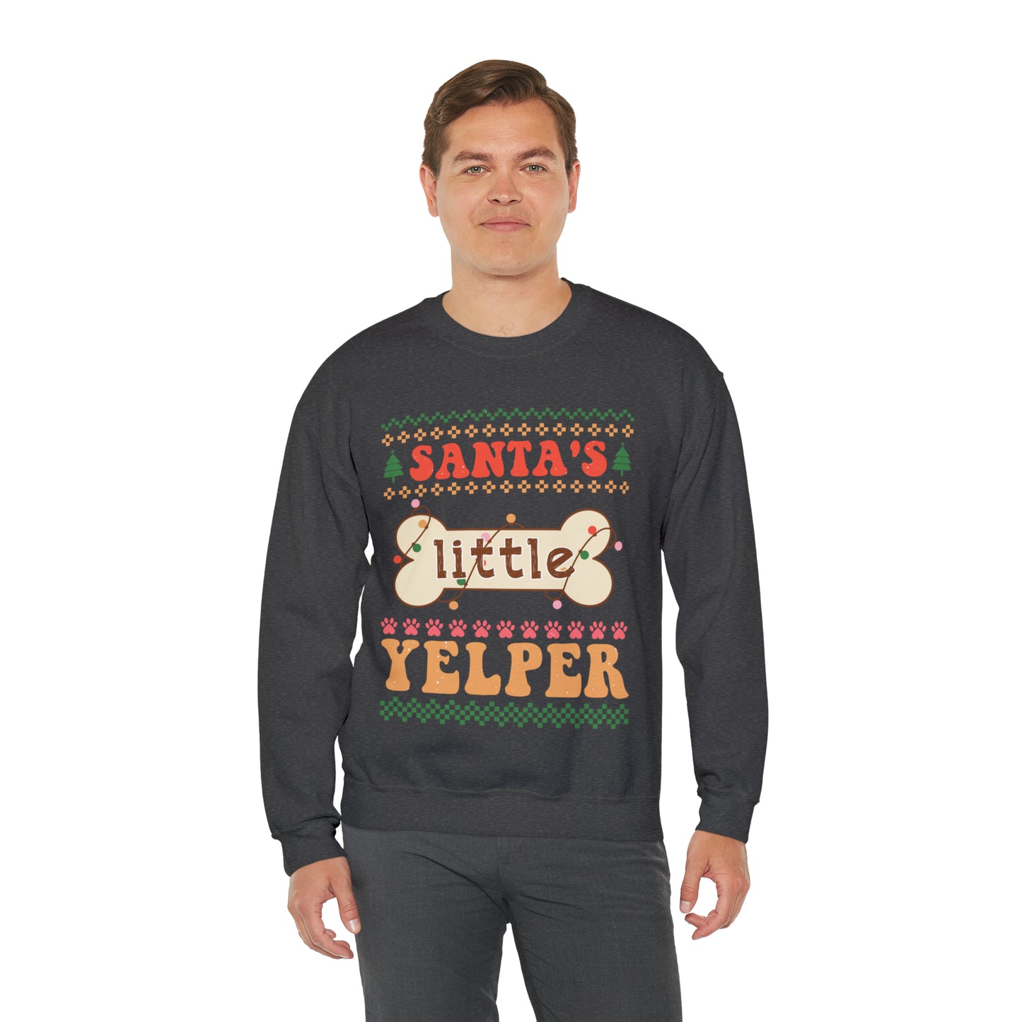 Santa's Little Yelper Christmas Ugly Sweater Sweatshirt