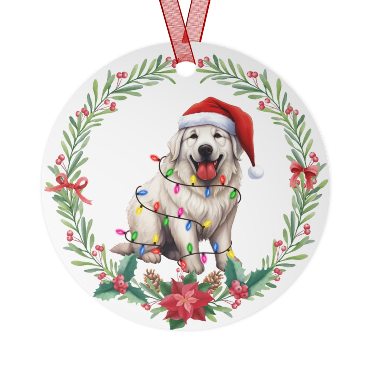 Great Pyrenees Dog in Lights Ornament