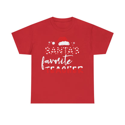 Santa's Favorite Teacher Christmas Short Sleeve Tee