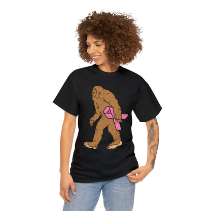 Squatch Bigfoot Breast Cancer Halloween Short Sleeve Tee