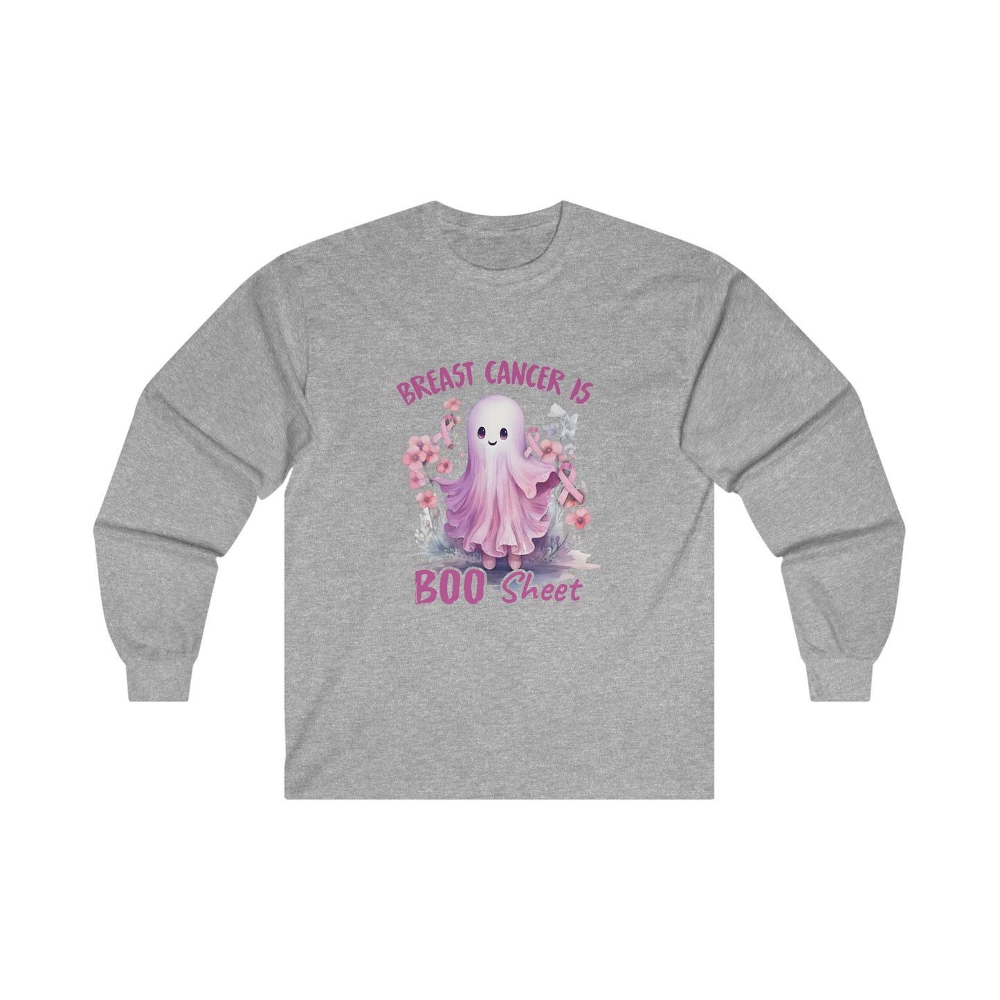 Breast Cancer Is Boo Sheet Halloween Long Sleeve Tee