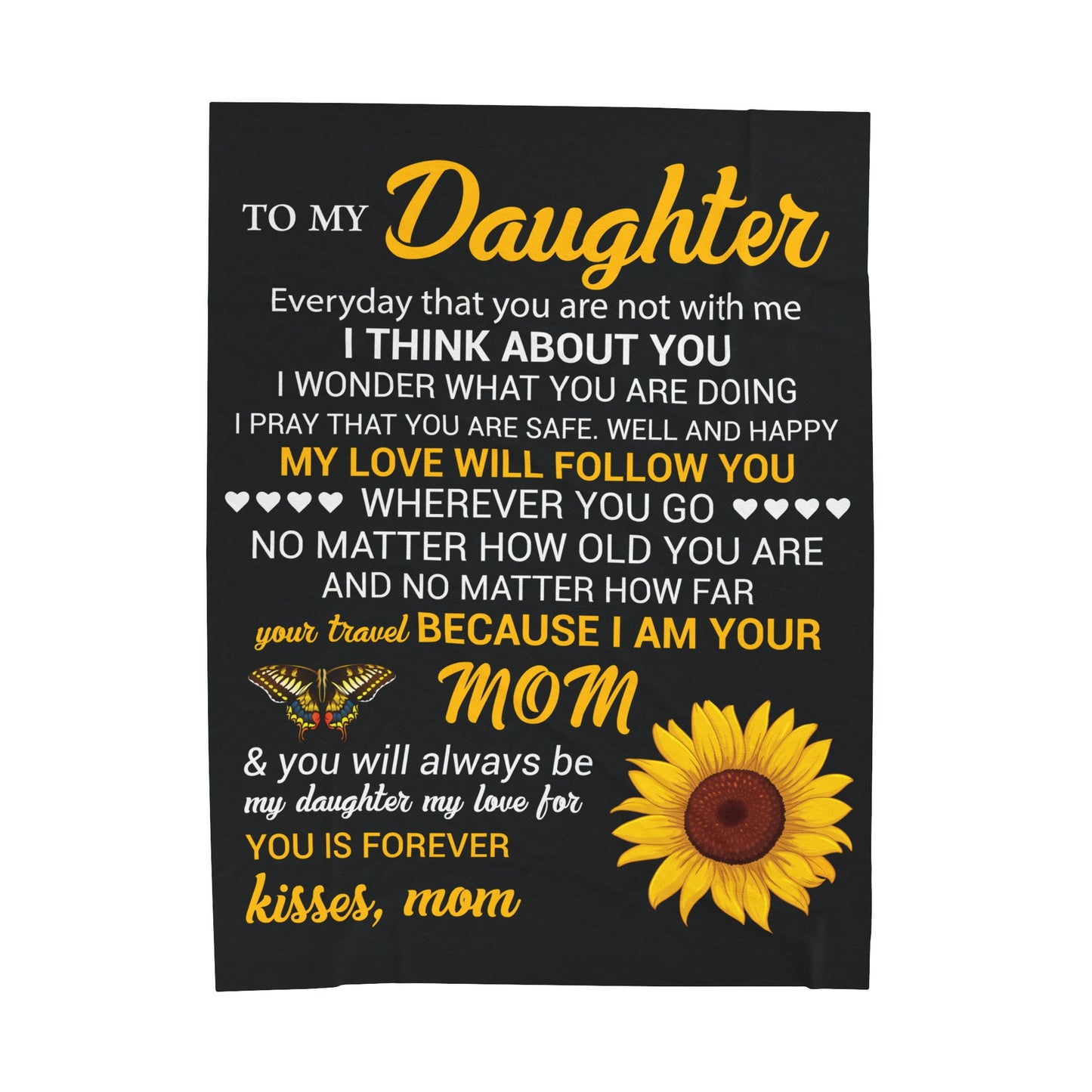 To My Daughter Everyday That You Are Not With Me Kisses Mom Blanket