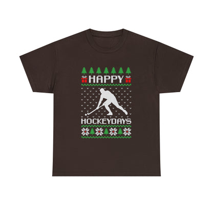 Happy Hockeydays Christmas Ugly Sweater Short Sleeve Tee