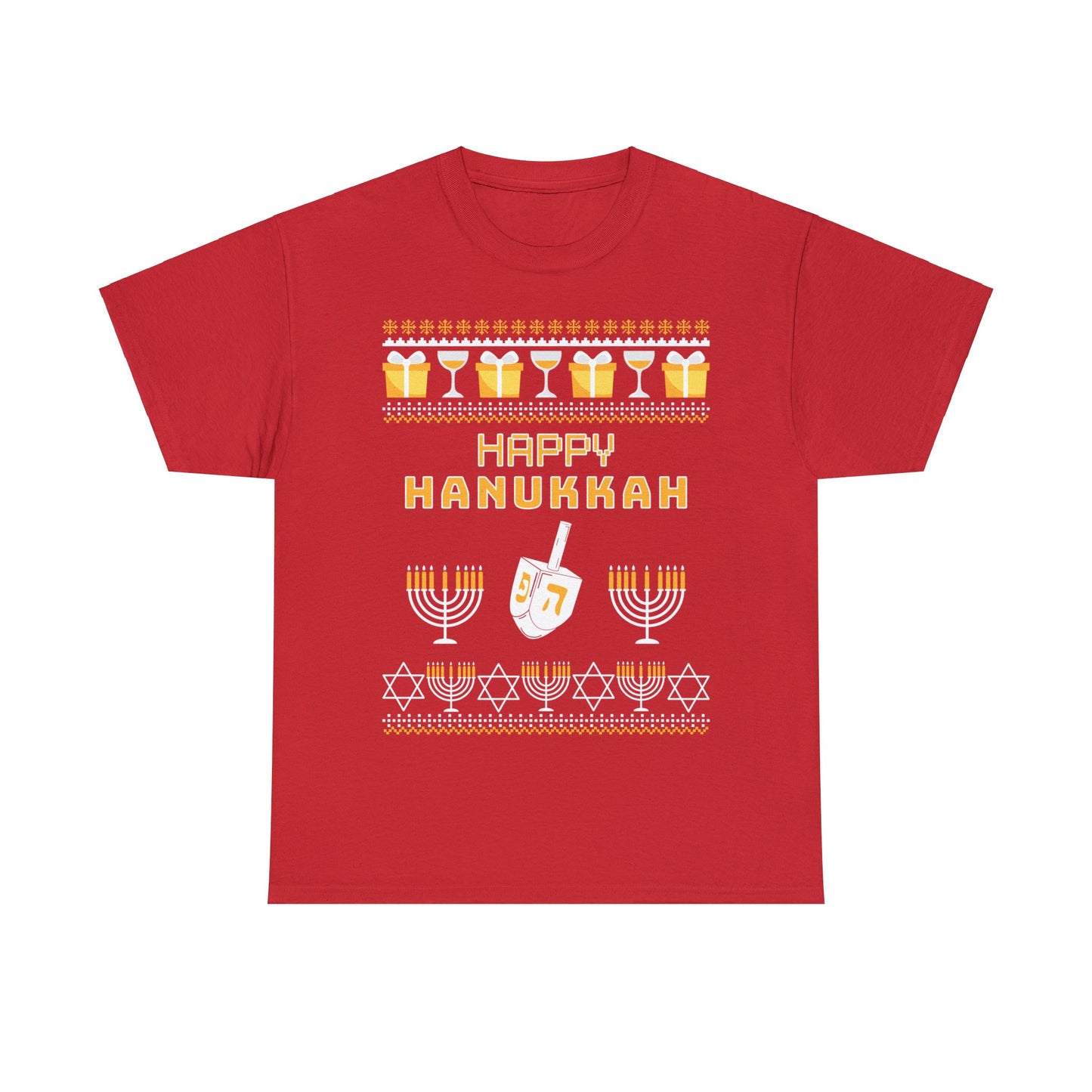 Happy Hanukkah Ugly Christmas Sweater Short Sleeve Tee