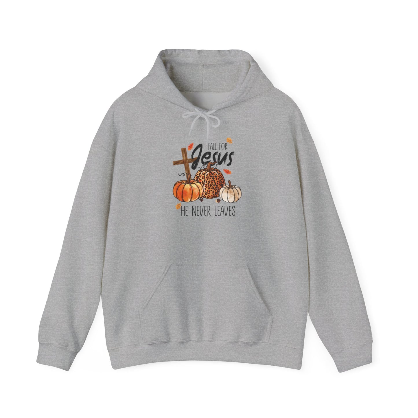 Fall For Jesus He Never Leaves Christian Halloween Pullover Hoodie