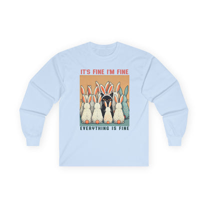 Easter Cat It's Fine Long Sleeve Tshirt