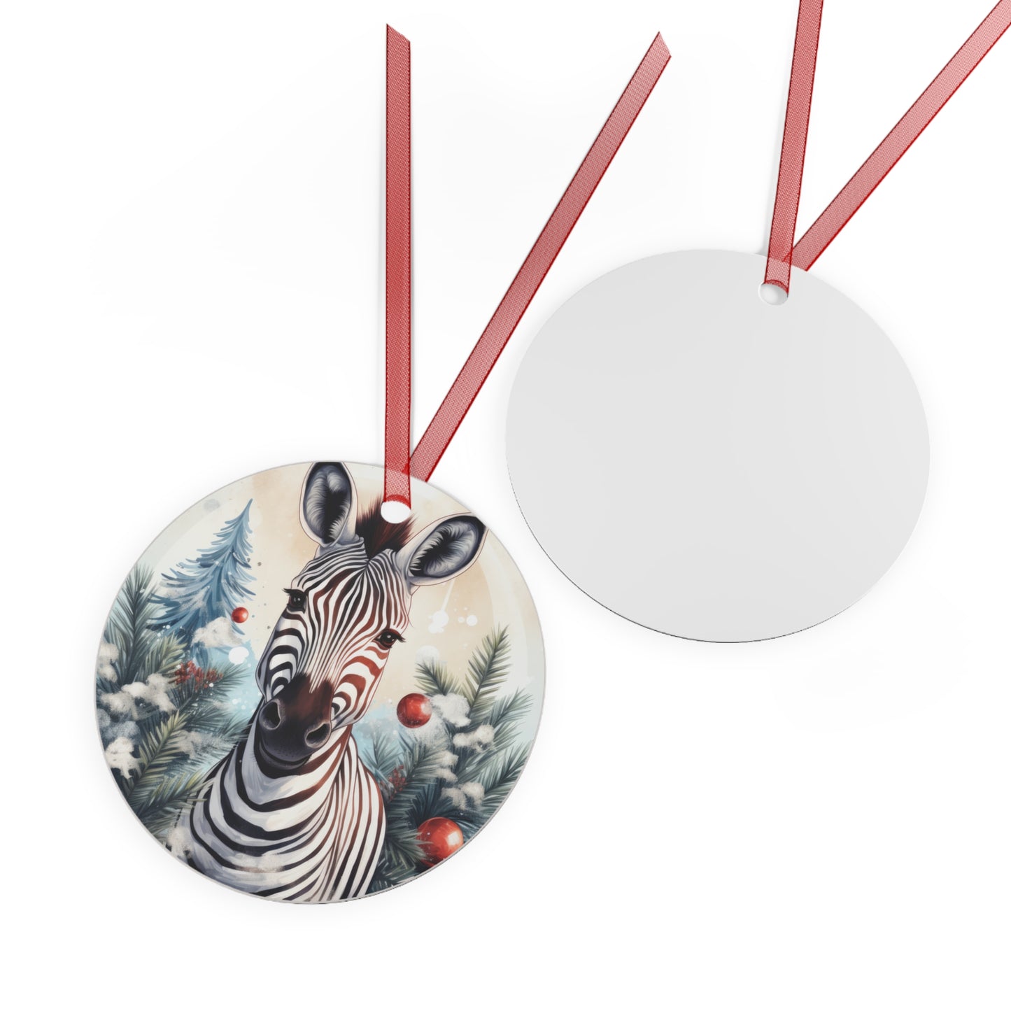 Zebra with Trees Ornament