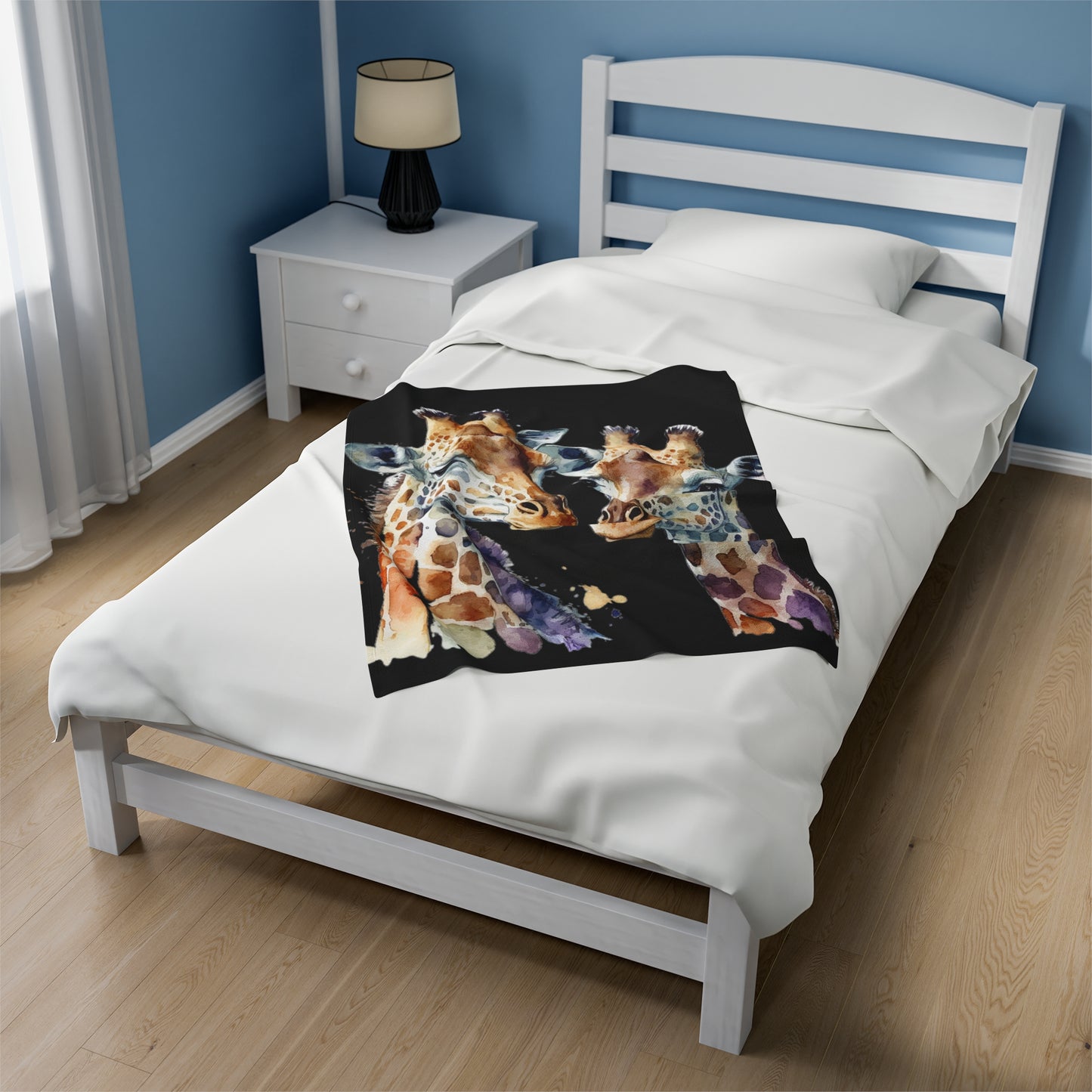 Watercolor Giraffes Blanket