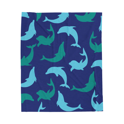 Blue Dolphin Shadows Blanket